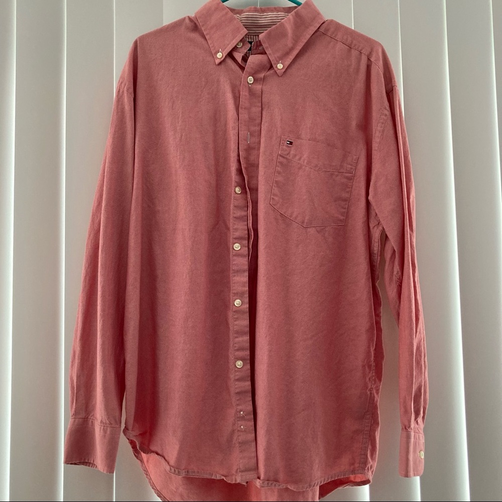 Tommy Hilfiger Long Sleeve Shirt Pink Sz- Large